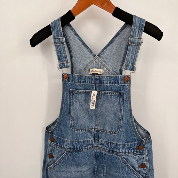 Madewell Overalls Size L Oversized Carpenter Wide Leg Blue Denim Cotton Utility - Picture 7 of 16